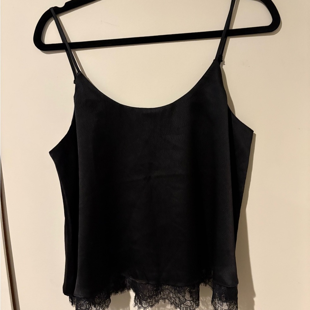 Catherine Malandrino Black Lace-Trim Cami Top